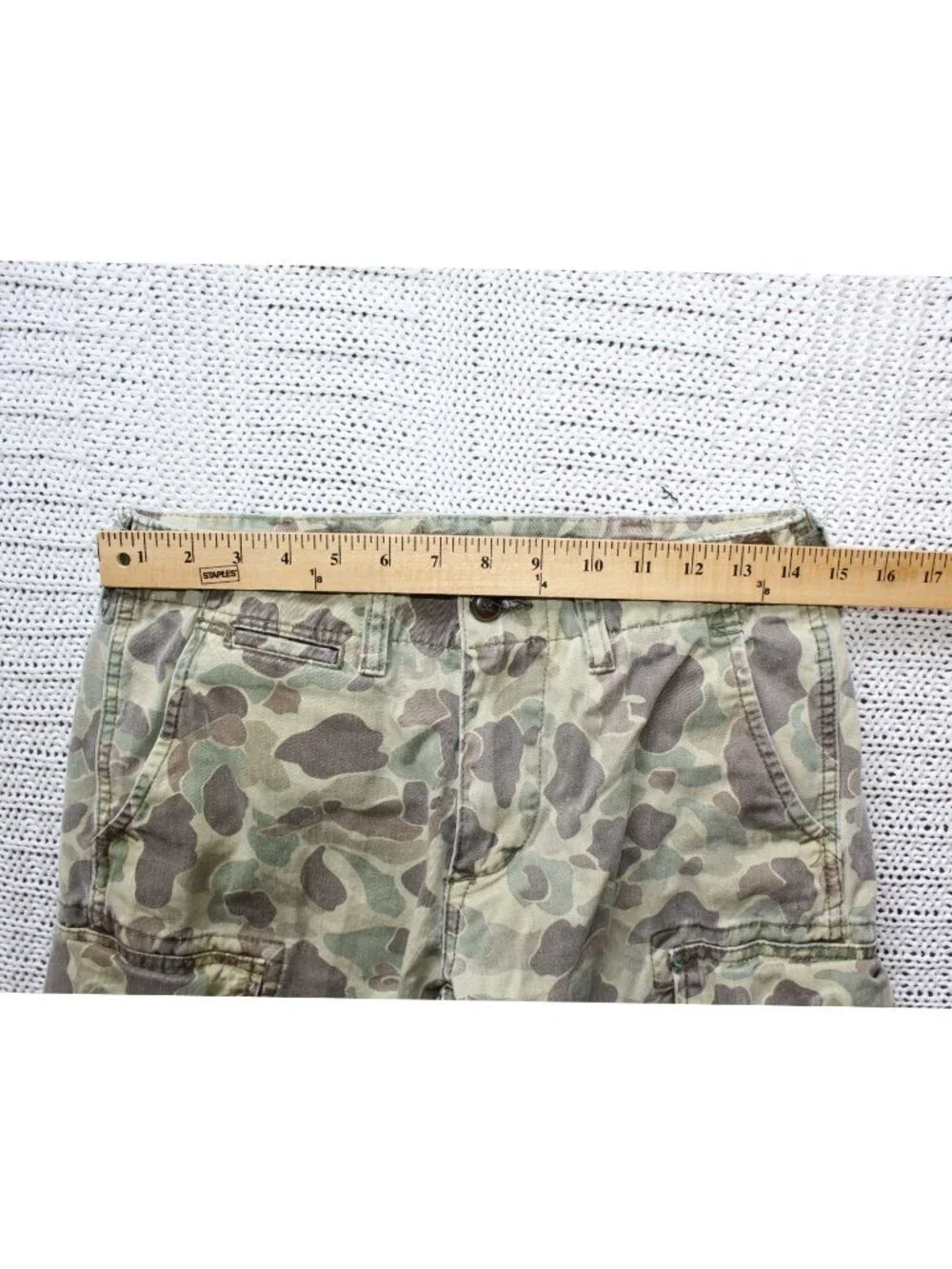 MNML Cargo Men's Pants Size W28/L29 Green Utility Camouflage Army Navy cotton